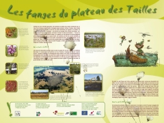 Panneau explicatif des tourbières sur le projet LIFE Plateau des Tailles